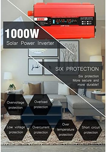 1500W Inversor de carro DC 12V-AC 220C Converter de energia do inversor solar com carregamento USB Display LED e tomada CA