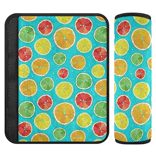 Citrus Fruit Lemon Car Seat talpes para bebês crianças 2 PCs tiras de assento de carro Casas de almofadas de ombro protetor Corrente