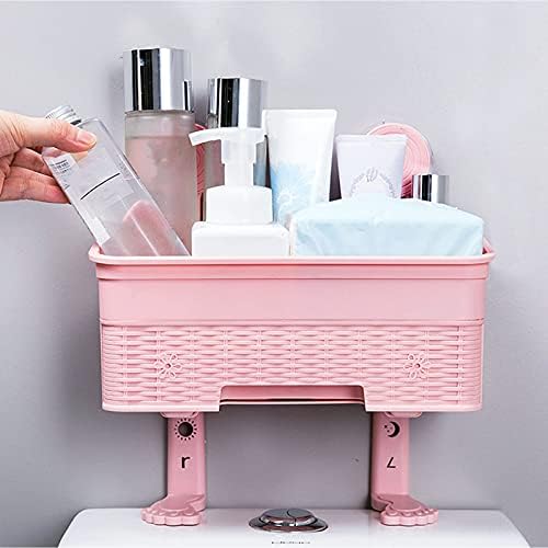 Plataforma de banheiro de camada dupla, conjunto de prateleira de cesta de caddy, caixa de lenços de papel higiênico