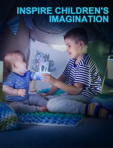 Luz noturna de unicórnio de sonho agradável para crianças, lâmpada noturna 3D, 16 cores mudam com controle remoto, decoração