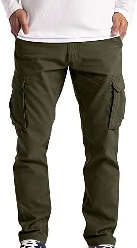 Calças de carga Jorasa para homens em forma de carga esticada calça de trabalho casual sólido calças leves com calças