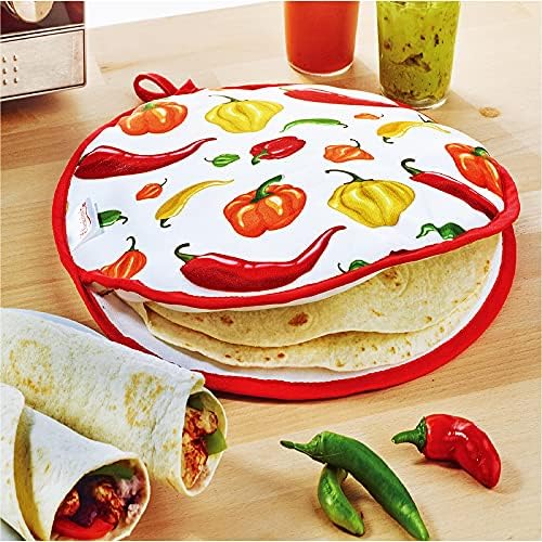 Sokkia Tortille mais quente taco de 12 polegadas Bolsa de pano isolada - Microondas Use saco de tecido para manter os alimentos quentes e frescos