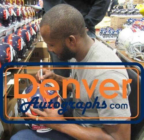 Champ Bailey autografou/assinado Denver Broncos Capacete autêntico Hof JSA 23972 - Capacetes da NFL autografados