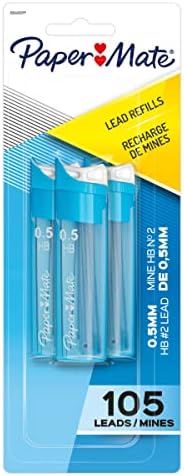 Paper Mate Clearpoint Freanche Lápis Mecânicos, HB 2, 2 lápis, 1 conjunto de reabastecimento de chumbo, 2 borrachas e 66400pp de refilados