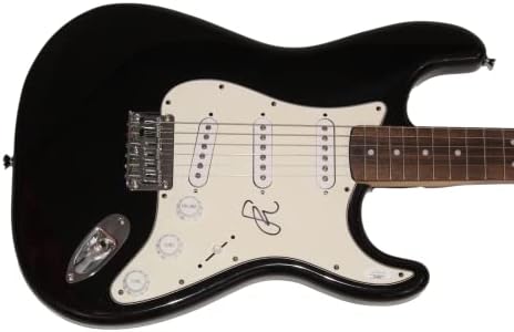 Stone Gossard assinou autógrafo em tamanho grande Black Fender Stratocaster Ecret Guitar w/ James Spence JSA Autenticação
