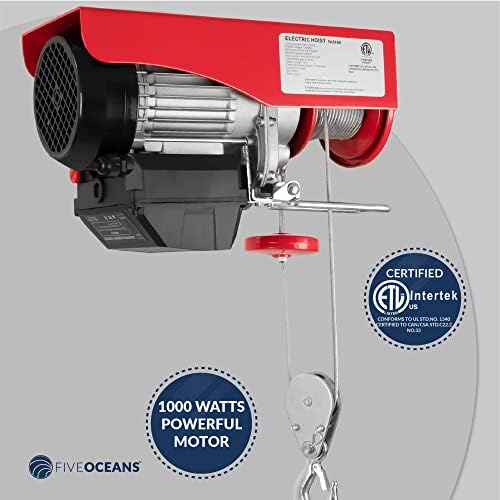 Five Oceans Electric Hoist, Hist Polley System, guincho elétrico de 1100 lb com controle remoto sem fio 110 volts - FO4402