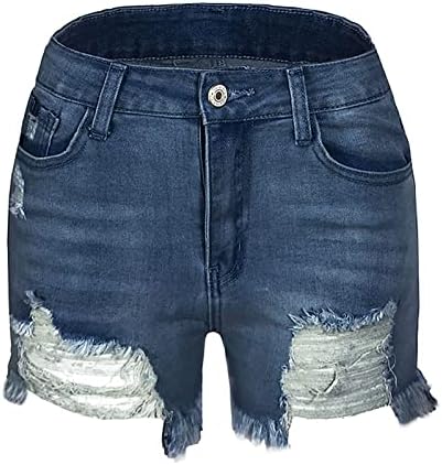 Controle também calça as mulheres rasgadas de cintura alta shorts jeans jeans jeans jag jag cabs
