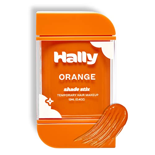 Hally Shade Stix | Laranja | Cor do cabelo temporário para crianças e adultos | Ditch Messy Hair Spray tinta, giz, cera e gel | Tisão de cabelo de um dia e lavagem | Lavável e seguro | Maquiagem de cabelo laranja para meninos e meninas