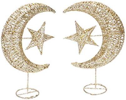 Solustre Christmas Tree Topper Gold Goll Glitred e Moon Christmas Tree Decoration Festes Criativas Festas para Home Mall