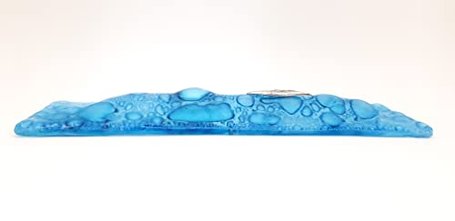 Linda mezuzah case blue bubbles vidro, judaica criativa, novo presente de casa judaico