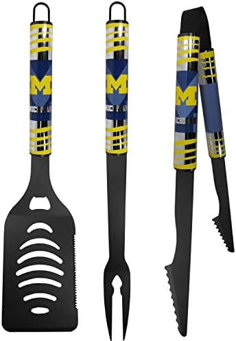 Siskiyou Sports NCAA Michigan Wolverines 3 PC Black Tailgater BBQ Conjunto, tamanho único