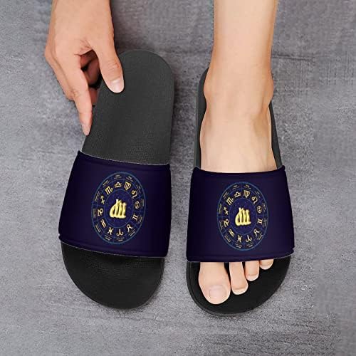 Virgem em chinelos círculos para mulheres/homens PVC Home Slippers Sandálias e chinelos não deslizantes para casa ao ar livre Praia 45