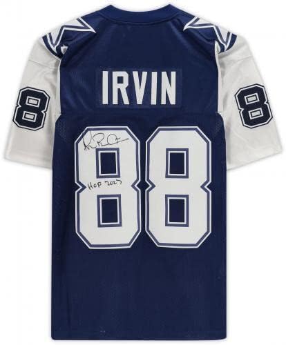 Michael Irvin Dallas Cowboys autografou Mitchell & Ness 1995 REMULHO AUTHING AUTHENTIC JERSEY COM INSCRIÇÃO HOF 2007 - Jerseys