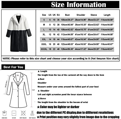 Jackets Blazer para Mulheres, Casaco Plus Size For Women Winter Party Lapel moderno de manga comprida com bolsos Casacos espessos colorblock mais suave sobretocas