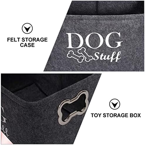 IPETBOOM 1PC Toys de cachorro Felt Box Simples Pet Supplies Storage Box Sundries Box Recipientes com tampas Organizador de armazenamento