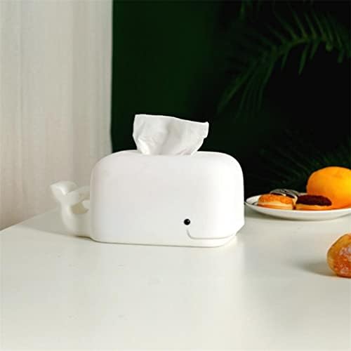Ylyajy White Whale Silicone Desktop Caixa de lenço de lenço de letra de capa resistente a capa de armazenamento de escritório de