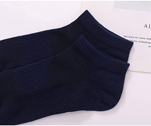 UNEEDVOG 5 pares de meias de tornozelo masculino, meias de corte baixo sólido, meias de almofada respirável