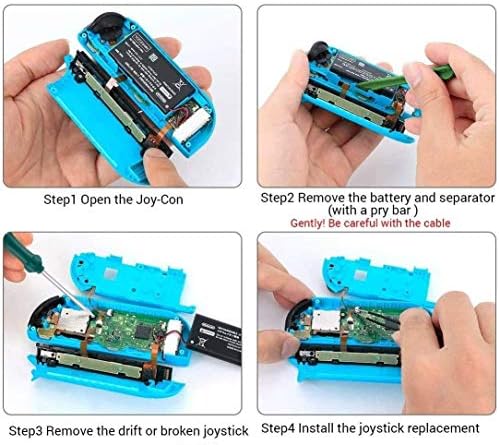 ANOKEY ORIGINAL 3D Analog Joystick Joy -Con substituição esquerda/direita Kit de reparo Stick Sticks Sensor com 4 parafusos “y” para