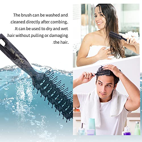 Brush de cabelo de ventilação de phoenixtree, pincel de ventilação de 9 linhas para homens e mulheres usam escova de massagem de peen