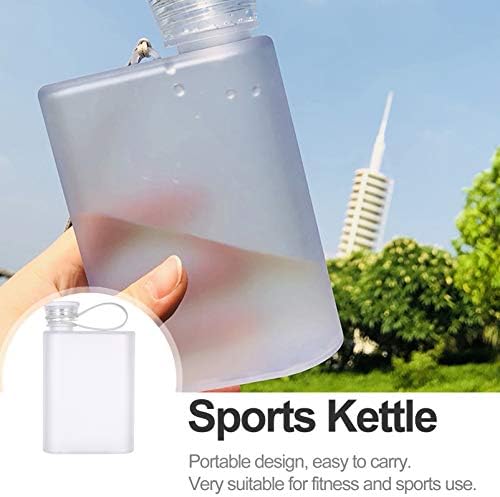 Doitool portátil garrafa de água plana Flash Flask Plástico Plástico Viagem Fosco Caneca Recipiente de água Botthe Water Bottle