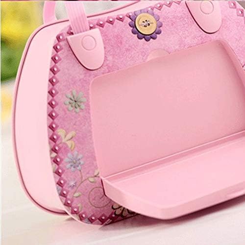 Ylyajy Pink Dancing Portable Roting Music Box Box Box Home Decoration Presente Bolsa de Armazenamento Cosmético