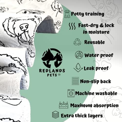 Redlands Pets Pets laváveis ​​para cães - almofadas de cachorro Papads de treinamento para animais de estimação - Mat de