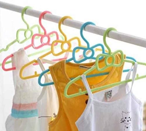 Jeonswod 10pcs Conjunto de cabide de arco infantil Casa de roupas de bebê Caixa de plástico Fácil de usar