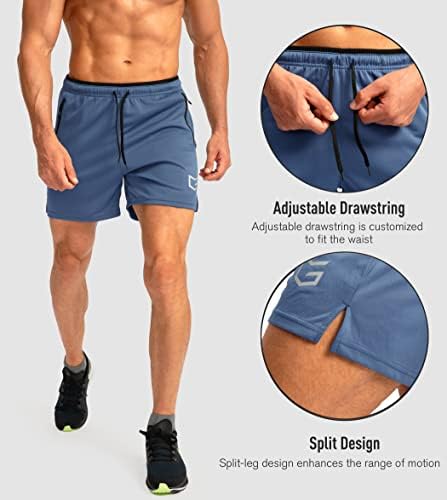 G gradual de shorts de corrida com zíper para o treino atlético de ginástica seca rápida 5 shorts para homens