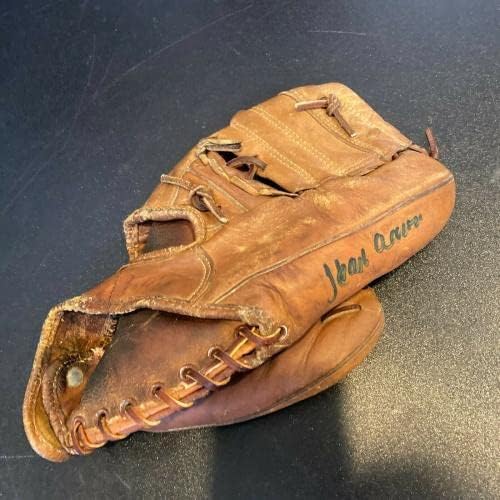 Hank Aaron assinou a luva de beisebol de jogo vintage dos anos 50 com JSA COA - luvas MLB autografadas