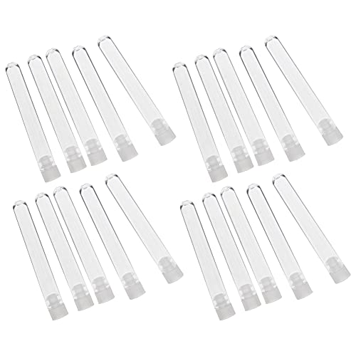 JUTAGOSS 100 PCS Tubos de teste de plástico com tampa branca, mini tubo de teste, 12x75 mm, recipiente de armazenamento para