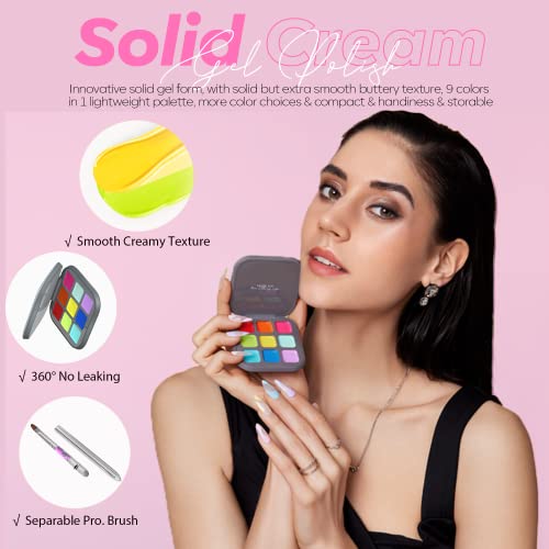 Modelones 9 Cores Posqueis de gel pastel neutro Conjunto de unhas com 2pcs Preparação de unhas Desidratação e primer