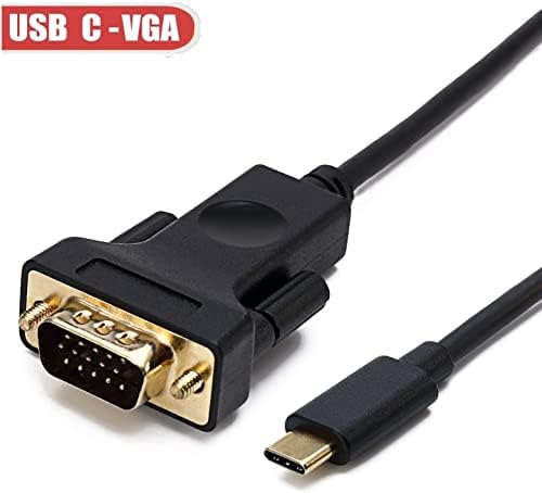 Lionx USB-C para VGA, USB tipo C Masculino, USB tipo C Thunderbolt-VGA padrão VGA, VGA/SVGA D-Sub Conversor Adaptador
