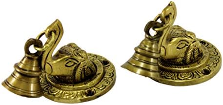 Esplanade Elephant Face Wall & Door Brass Decorative Bell Par | Decoração de casa | Peça de bronze