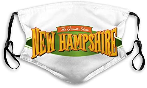 Xunulyn lavável e reutilizável decoração de face New Hampshire The Granite State Safety Capas