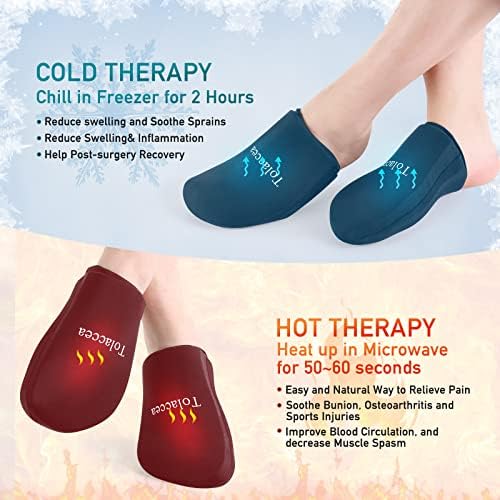 Pacote de gelo do pé para os dedos dos pés, pacote de gelo em gel reutilizável para terapias quentes e frias, embalagem fria flexível
