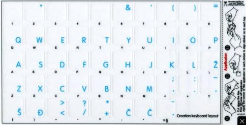 Adesivo croata para o teclado azul de fundo transparente é compatível com a maçã