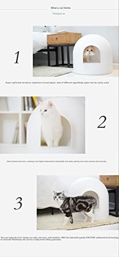 XLAIQ CATS Caixa de areia semi -fechada Fechada amplo espaço Splash Cats Bandejas de gatinhos brancos Bandejas de petina Treinamento
