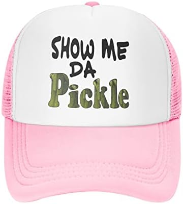 Mostre -me do chapéu de caminhoneiro de pickle, chapéu de beisebol unissex, boné de malha ajustável, adequada para esportes, pesca,