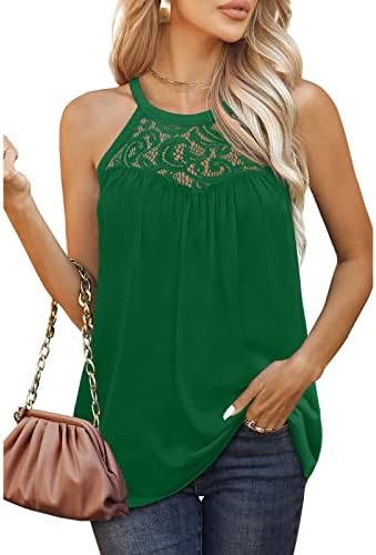 Sem mangas Crewneck sem costas renda de renda de algodão Cami Cami Camisole Tank Blouse Camiseta Mulher 5t