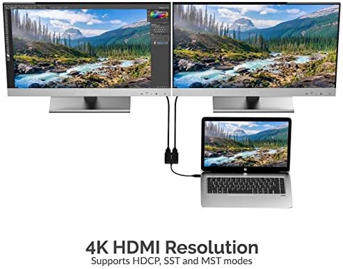 Sabrent 9 em 1 USB C Hub para Windows & Mac + USB Tipo-C Dual HDMI Adaptador