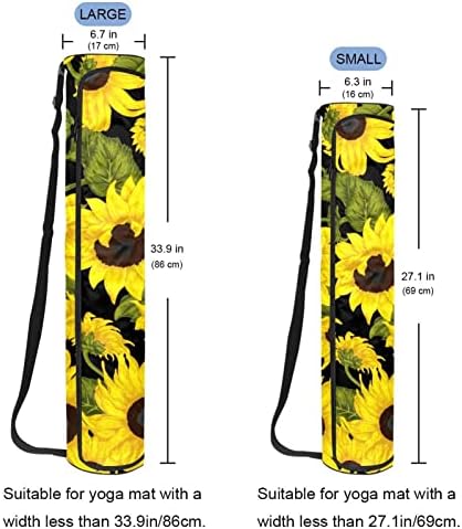 Bolsa de tapete de ioga ratgdn, girassóis exercícios de ioga transportadora