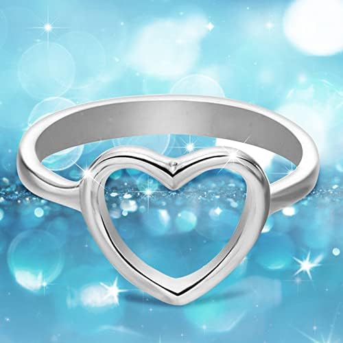 Vefsu simplesmente eletroplicar o amor de coração anel de diamante jóias de joias engajadas anel de gato anéis de correspondência