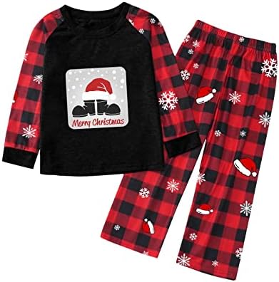 Matriz de pijamas familiares de Natal de Natal Plus Tamanho Combating Roupfits Hat Christmas Pijamas Conjunto de Sonons de Xmas