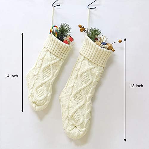 Meiosuns meias de natal malha a cabo estocando decorações de natal