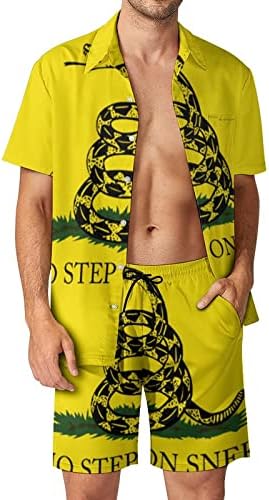 Nenhum passo na bandeira sney bandeira masculina de botão havaiana camisas de manga curta e calça roupas de praia de verão