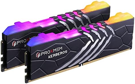 Proxmem Kerberos DDR4 RAM RGB 16GB 3600MT/S 1,35V CL18-22-22 288 PIN KIT MEMÓRIA DE MEMÓRIA DE MÁRIL PIN Black | Amd ryzen | Intel