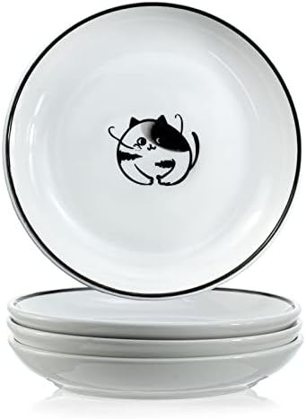 Socosy Cute de desenho animado Dog de cerâmica pratos de temperamento de molho Sushi bigela de garra pratos de aperitivos para saquinho de chá para cozinha 5 ''