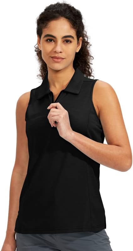 Viodia feminina de golfe sem mangas com zíper tênis tanque rápido tampas secas camisas pólo para mulheres roupas de vestuário