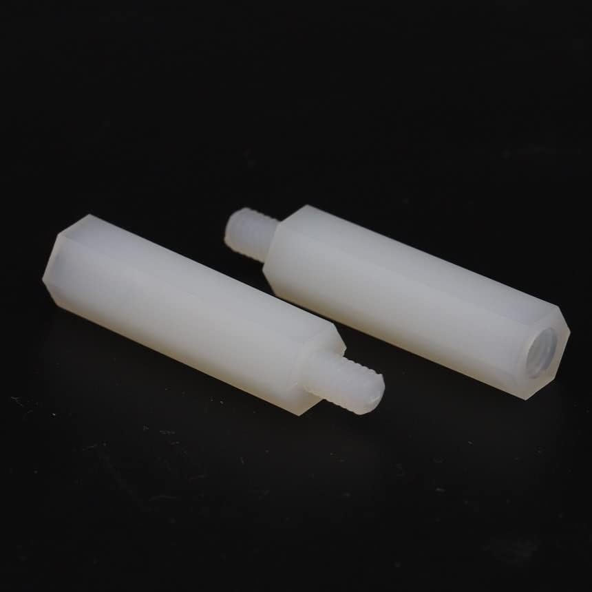 M3*15+6 m3*16+6 m3*17+6 Plástico pilar de nylon pilar de nylon de extremidade plástica para fêmea de isolamento hexágano hexépão Spacer - cor: branca)