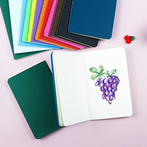 Rinrda 60 Pack Mini Notebooks 3.5x5.5, Mini Journals Memotepads para crianças, pequeno conjunto de notebooks de bolso, 12 cores para estudantes, viajantes, material escolar, 3,5x5,5 polegadas, 30 folhas/60 páginas
